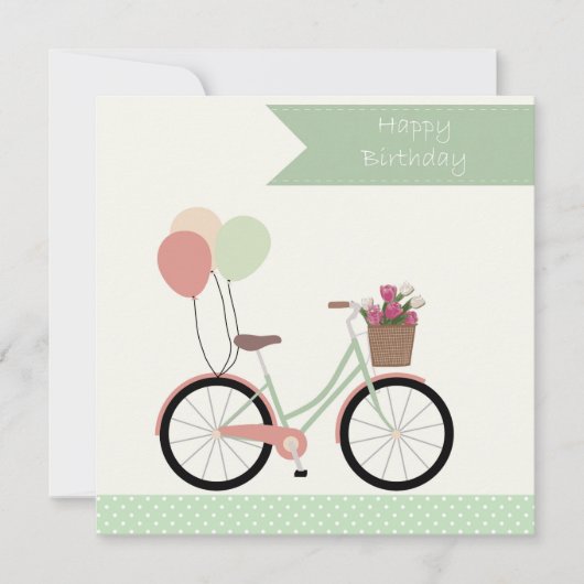 Alles Gute zum Geburtstag Fahrrad カード (正面)