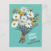 Alles Gute zum Geburtstag Gänseblümchenstrauß ポストカード (正面)