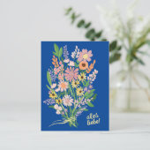 Alles Liebe Wildblumen süß Gouache Glückwunsch ポストカード (スタンド正面)