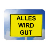 Alles wird Gut Schild mit Himmelhintergrund マグネット (横)