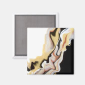 Alligare Abstract Gold Black White Fluid Art マグネット (正面/裏面)