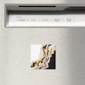 Alligare Abstract Gold Black White Fluid Art マグネット (インサイチュ (食洗機))