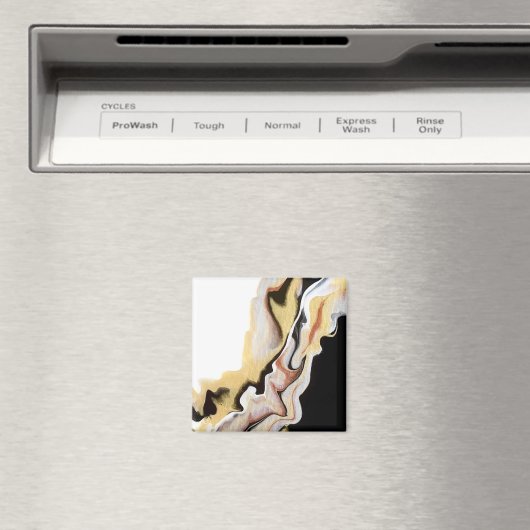 Alligare Abstract Gold Black White Fluid Art マグネット (インサイチュ (食洗機))