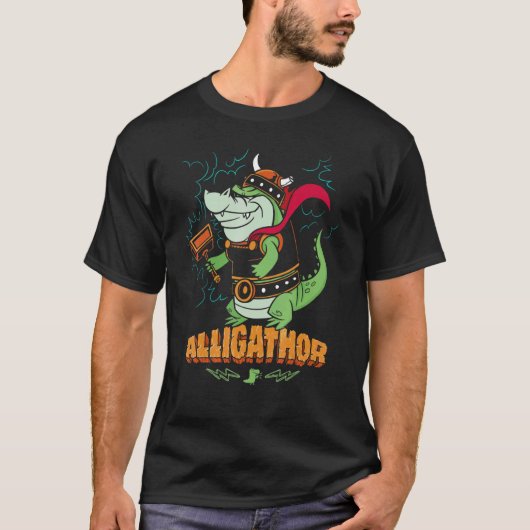 Alligathor Norse Mythology  Thor Alligator Viking Tシャツ (正面)
