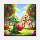 Alligator Andy – Kids Art Magnet - Apple マグネット (正面)