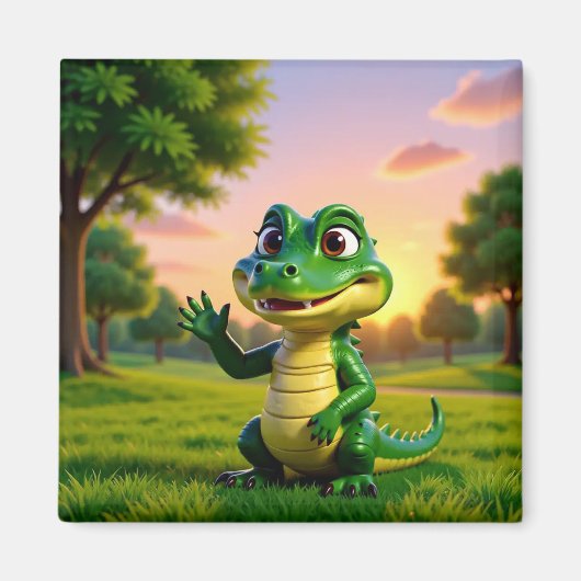 Alligator Andy – Kids Art  Magnet - Hi マグネット (正面)