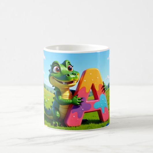 Alligator Andy Mug – A – Alphabet  コーヒーマグカップ (中央)
