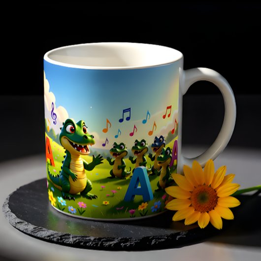 Alligator Andy Mug – Travel Diary & Alphabet コーヒーマグカップ