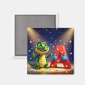 Alligator Andy -  Thumbs up – Kids Art Magnet マグネット (正面/裏面)