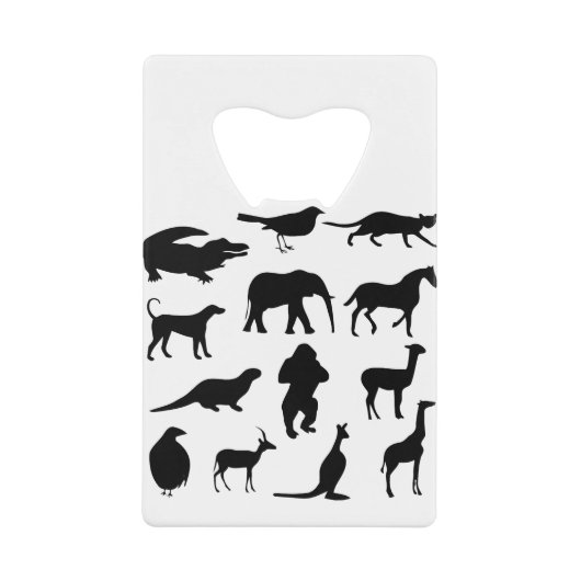 Alligator Animal Bird Cat Crocodile Dog Elephant クレジットカード栓抜き (正面)