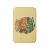 Alligator Beach Surfing | Retro Gator Coastal Surf バスマット (正面縦)