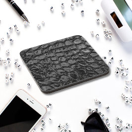 Alligator Black Faux Leather コースター