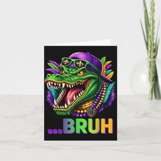 Alligator Bruh Mardi Gras Costume Men Women Kids カード (正面)