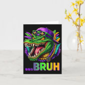 Alligator Bruh Mardi Gras Costume Men Women Kids カード (黄色い花)