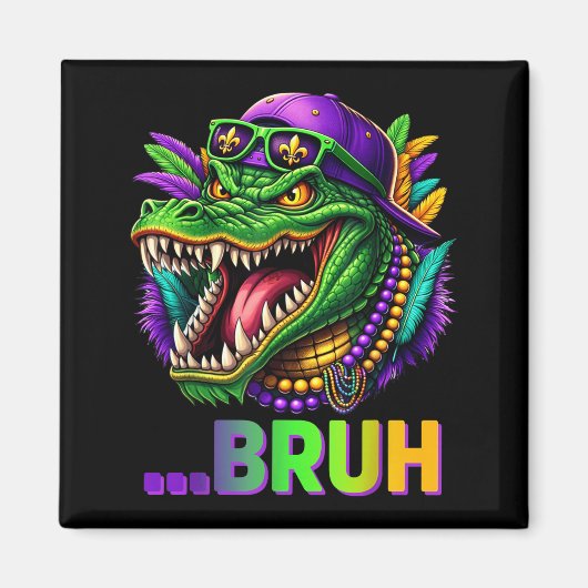 Alligator Bruh Mardi Gras Costume Men Women Kids _ マグネット (正面)