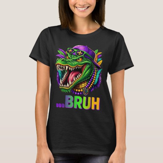 Alligator Bruh Mardi Gras Costume Men Women Kids  Tシャツ (正面)