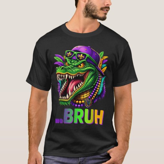 Alligator Bruh Mardi Gras Costume Men Women Kids  Tシャツ (正面)