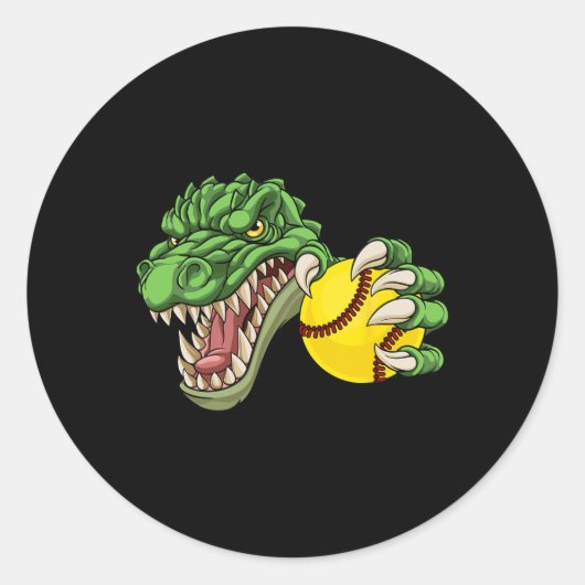Alligator Crocodile Dinosaur Softll Character  ラウンドシール (正面)