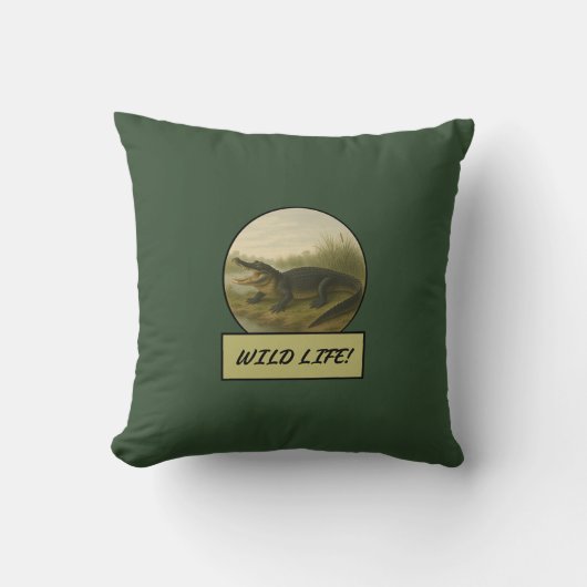 Alligator Dark Green Pillows クッション (正面)