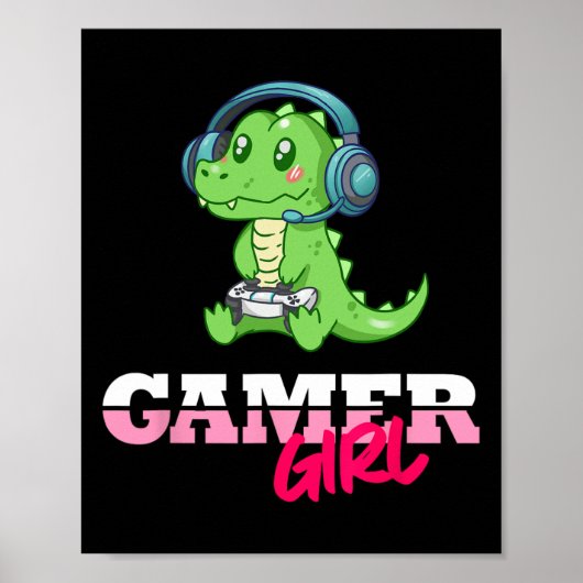 Alligator Gamer Girl Gaming  ポスター (正面)