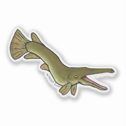 Alligator gar vinyl sticker シール (正面)