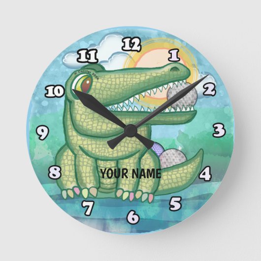 Alligator Golf ラウンド壁時計 (正面)
