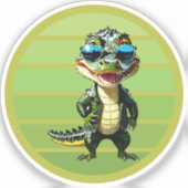 alligator in fashion シール (正面)