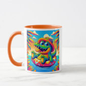 Alligator joyeux en bouée. マグカップ (左)