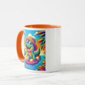 Alligator joyeux en bouée. マグカップ (正面左)