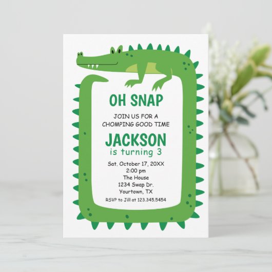 Alligator Party Invitation 招待状 (スタンド正面)