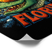 Alligator Santa Funny Florida Holiday Christmas Xm ポスター (角)