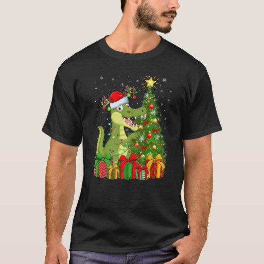 Alligator  Xmas Holiday Santa Alligator Christmas  Tシャツ (正面)