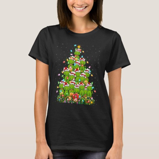 Alligator  Xmas Lights Santa Alligator Christmas T Tシャツ (正面)