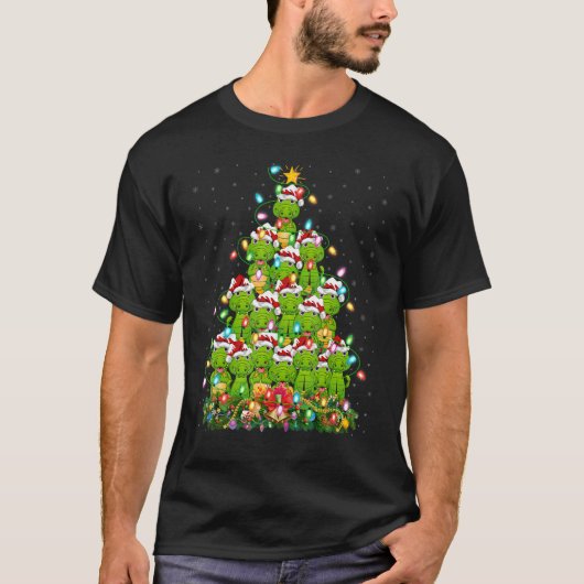 Alligator Xmas Lights Santa Alligator Christmas T Tシャツ (正面)