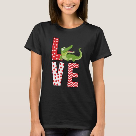 Alligators Valentines Day Love Valentine Cute Hear Tシャツ (正面)