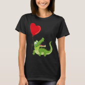 Alligators With Heart Balloon Valentines Day Love  Tシャツ (正面)