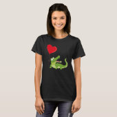 Alligators With Heart Balloon Valentines Day Love  Tシャツ (正面フル)