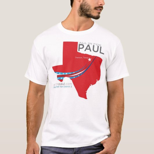 allinforpaul.comテキサス州のロゴ tシャツ (正面)