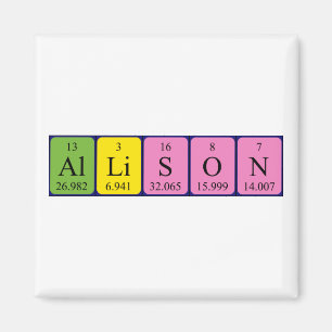Allison周期表名磁石 マグネット