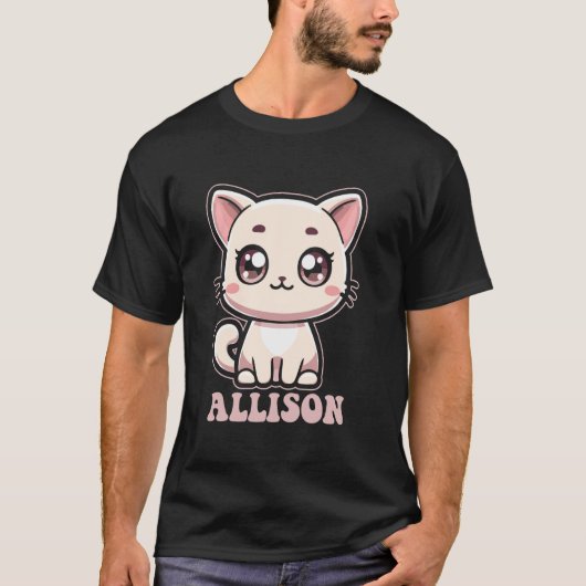 Allison かわいい子猫 デザイン 女子 名前 Allis Tシャツ (正面)