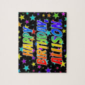 "ALLISON"名、おもしろい"ハッピーバースデー" ジグソーパズル (縦)