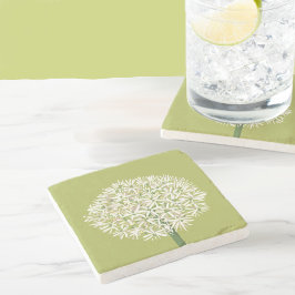  Allium Flower Botanical Art | Elegant Flora ストーンコースター