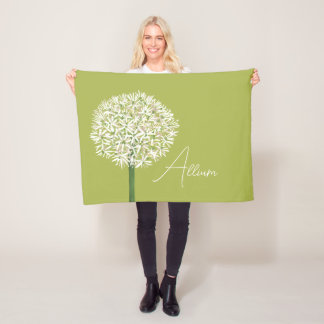  Allium Flower Botanical Art | Elegant Flora フリースブランケット