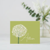  Allium Flower Botanical Art | Elegant Flora ポストカード (スタンド正面)