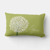  Allium Flower Botanical Art | Elegant Flora ランバークッション (裏面)