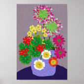 Allium, Geranium, Poppy, Primrose and Daisy Poster ポスター (正面)
