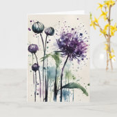 Allium - Watercolor flowers カード (黄色い花)
