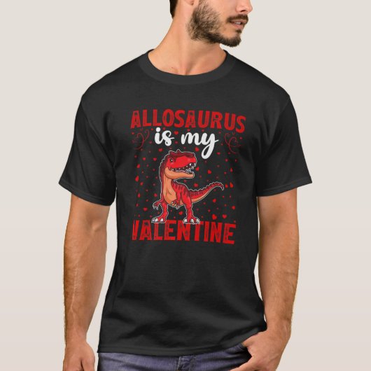 Allosaurusは私のバレンタイン愛のハートAllosaurus Tシャツ (正面)