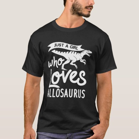 Allosaurus Dinosaur  Skull Skeleton Tシャツ (正面)