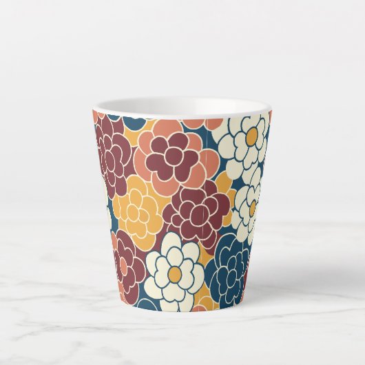 Allover flower design カフェラテマグ (正面)